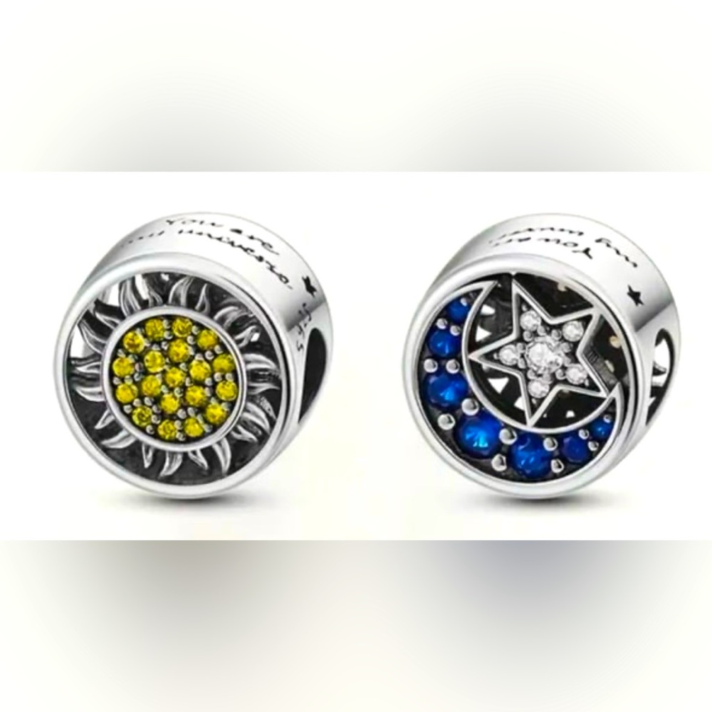 925 You Are My Universe-Sun, Moon & Stars Bracelet Charm-NEW